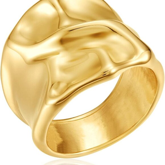 Jewelry - Gold Silver Rings Set for Women Chunky Statement Rings ZC Dome Evil Eye Croissan